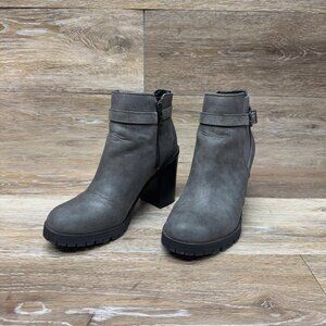 Circus By Sam Edelman Deacon Gray Block Heel Ankle Boot Women's Size 6.5